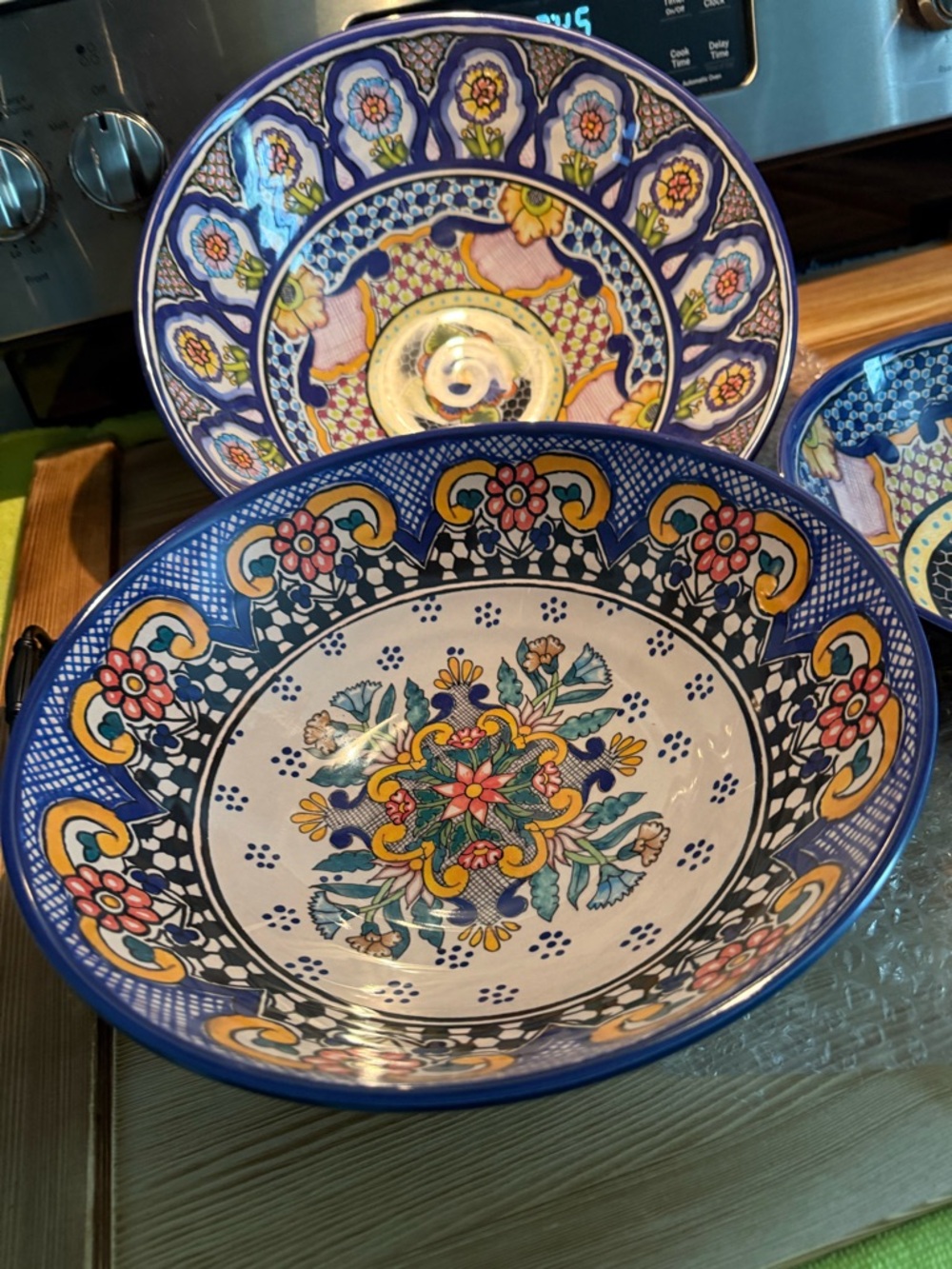 New Pottery Barn Del Sol Small Serving Bowl, Blue White Multi
